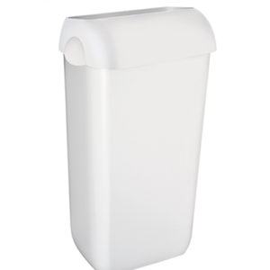 Abfallbehälter aus Kunststoff Weiß inklusive Deckel mit Einwurföffnung